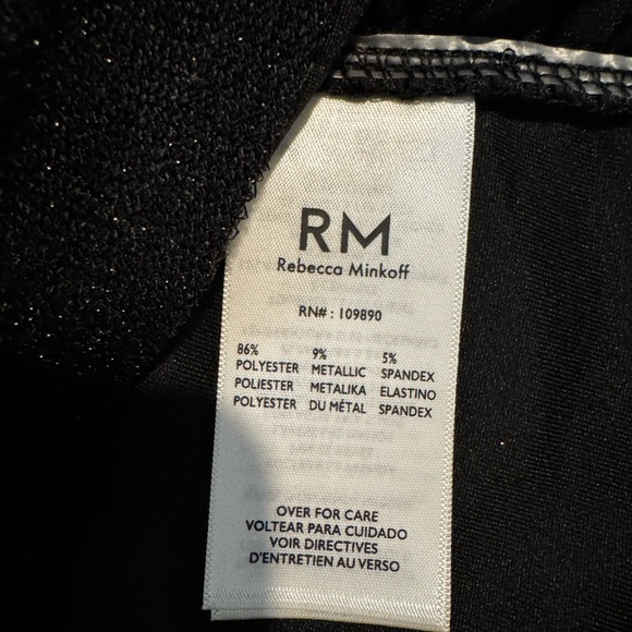 Rebecca Minkoff Metallic Black Sleeveless Top L - Picture 4 of 4